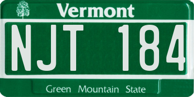 VT license plate NJT184