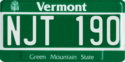 VT license plate NJT190