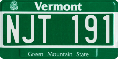 VT license plate NJT191