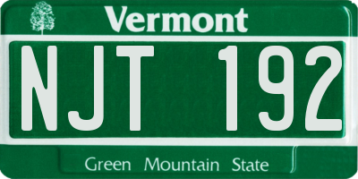 VT license plate NJT192