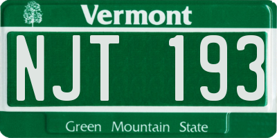 VT license plate NJT193