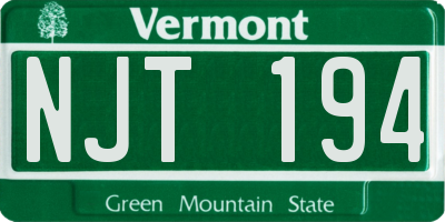 VT license plate NJT194