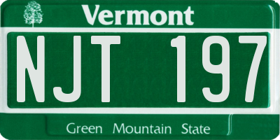 VT license plate NJT197