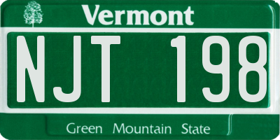 VT license plate NJT198