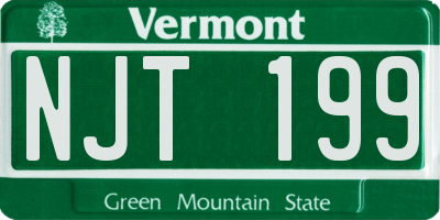 VT license plate NJT199
