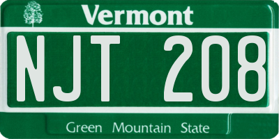 VT license plate NJT208