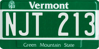 VT license plate NJT213
