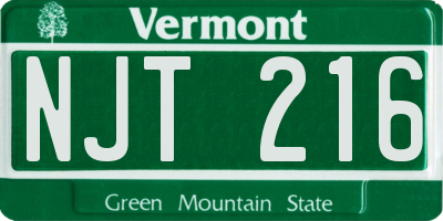 VT license plate NJT216