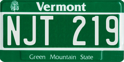VT license plate NJT219