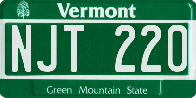 VT license plate NJT220