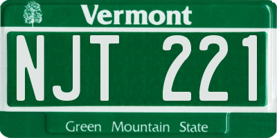 VT license plate NJT221