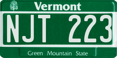 VT license plate NJT223