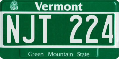 VT license plate NJT224