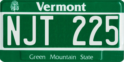 VT license plate NJT225