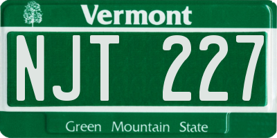 VT license plate NJT227