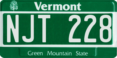 VT license plate NJT228