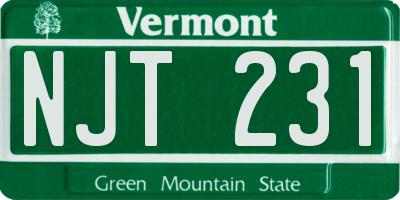 VT license plate NJT231