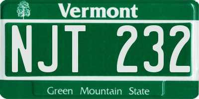 VT license plate NJT232
