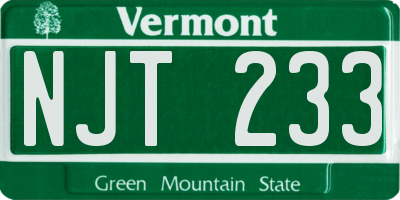 VT license plate NJT233