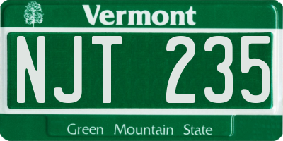 VT license plate NJT235