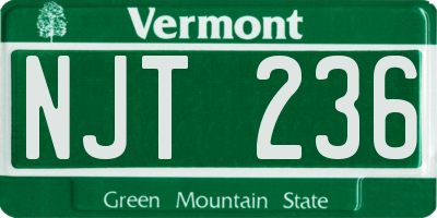 VT license plate NJT236