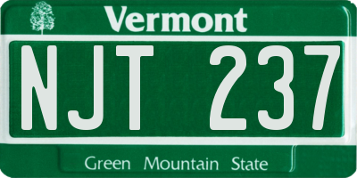VT license plate NJT237