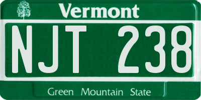 VT license plate NJT238