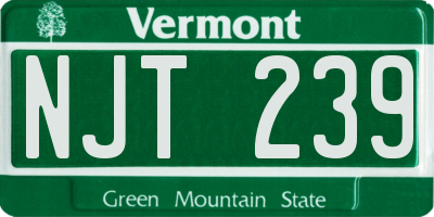 VT license plate NJT239