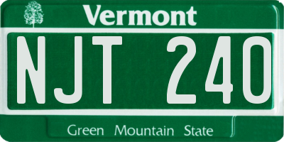 VT license plate NJT240