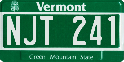 VT license plate NJT241