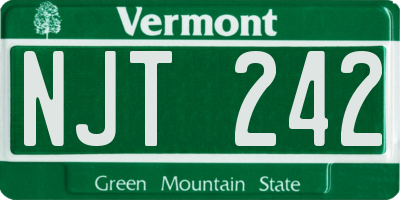 VT license plate NJT242