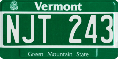 VT license plate NJT243