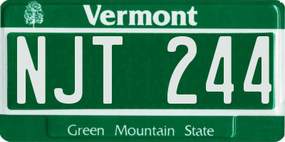 VT license plate NJT244