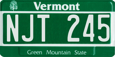 VT license plate NJT245