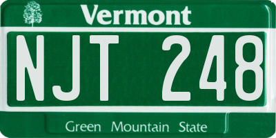 VT license plate NJT248