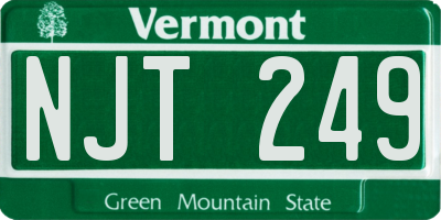 VT license plate NJT249