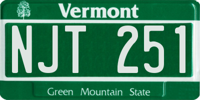 VT license plate NJT251