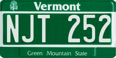 VT license plate NJT252