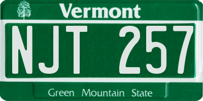 VT license plate NJT257