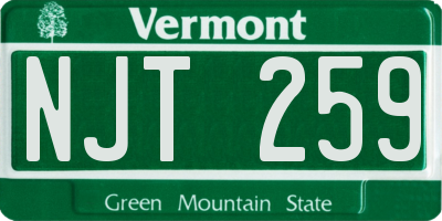 VT license plate NJT259