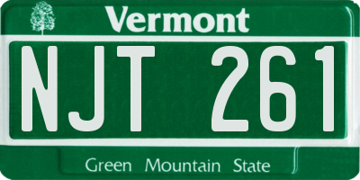 VT license plate NJT261