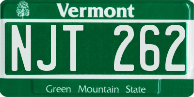 VT license plate NJT262