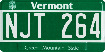 VT license plate NJT264