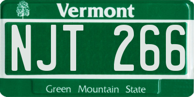 VT license plate NJT266