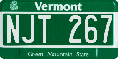 VT license plate NJT267