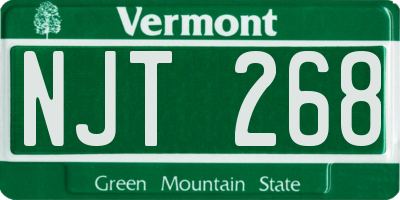 VT license plate NJT268
