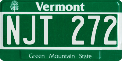 VT license plate NJT272