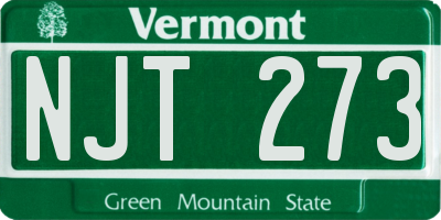VT license plate NJT273