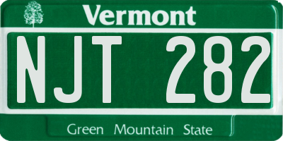 VT license plate NJT282