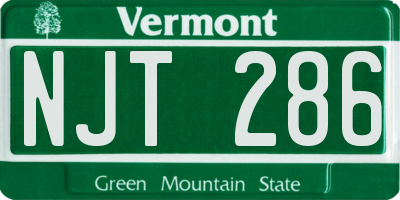 VT license plate NJT286